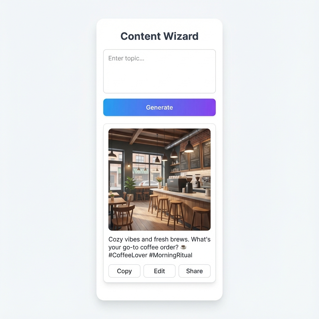 AI Content Wizard Screen